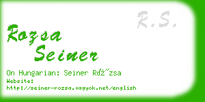 rozsa seiner business card